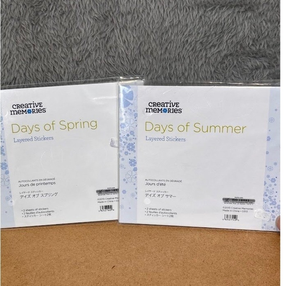 Creative Memories Days of Spring & Summer Layered Stickers 2 Packs‎ 2013 Retired